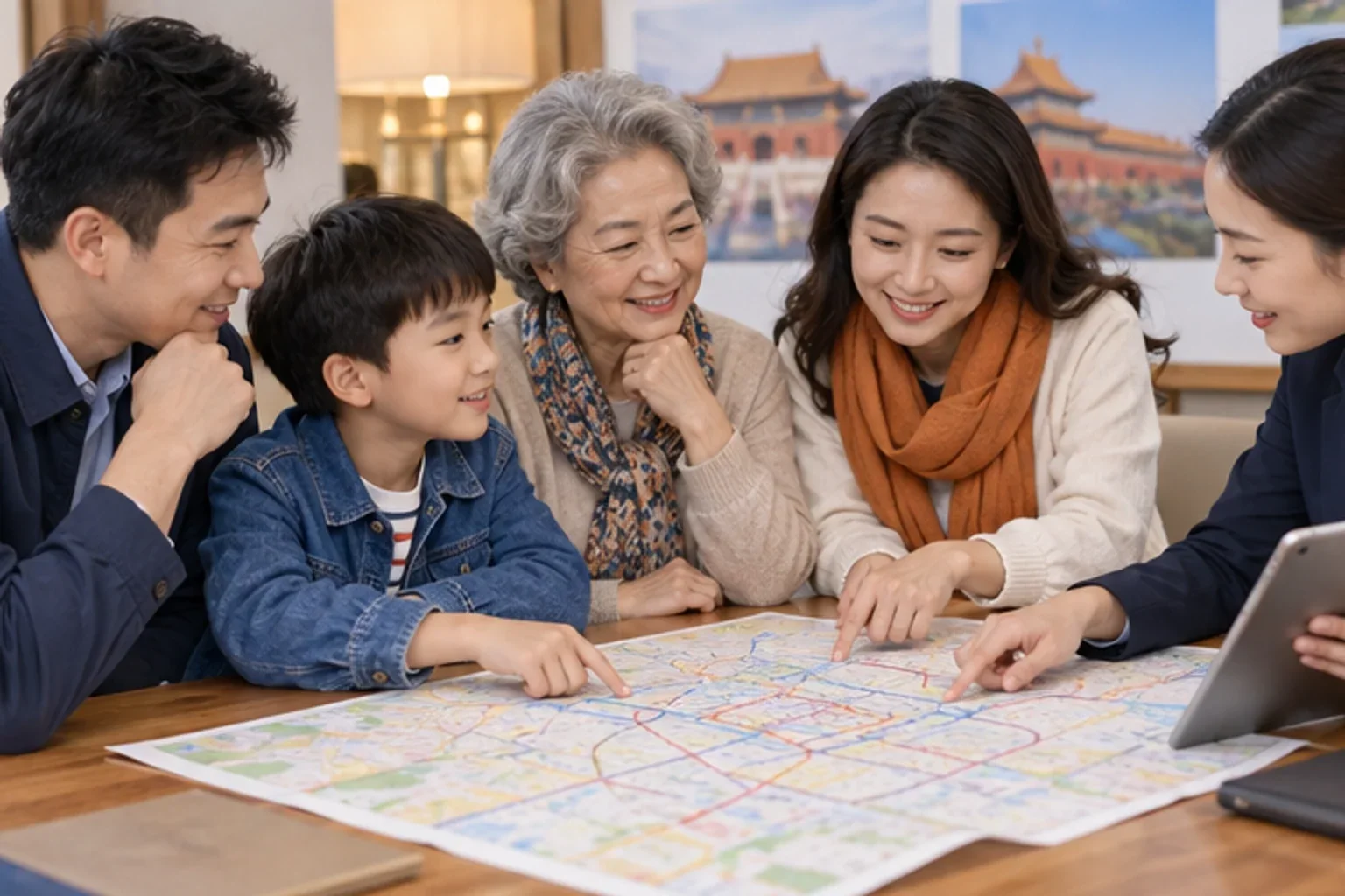 一家人在北京地铁站准备乘车（场景3）
