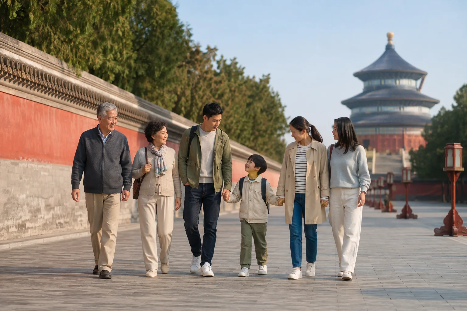 北京三代同游每天怎么排？先把步行和换乘分开算：三代同游-舒缓步行