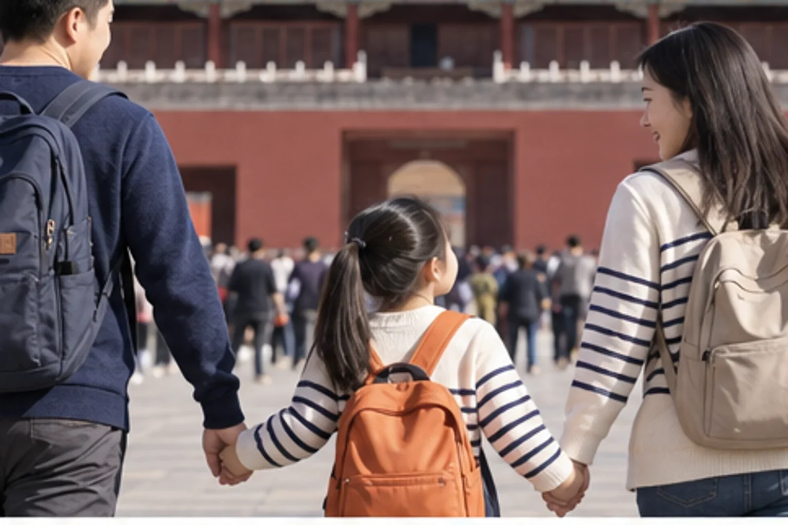 父母出发前和孩子确认北京旅行联系卡（场景2）